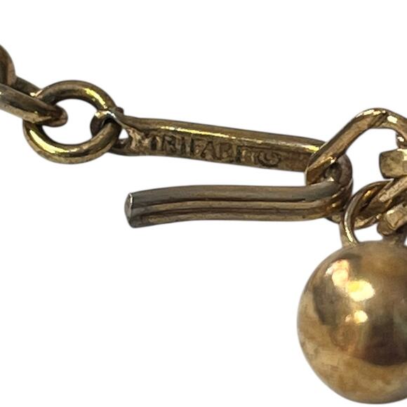 Vintage Trifari Womens Gold Tone Chocker Necklace Brown Mid Century - Picture 6 of 8